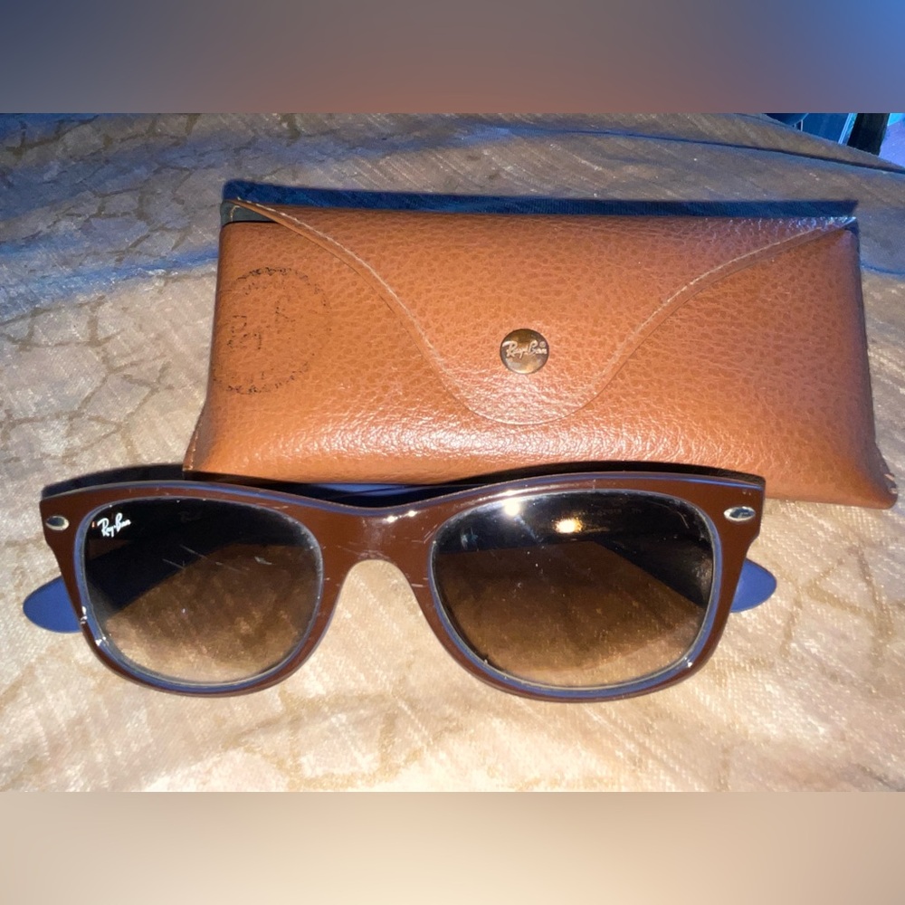 Ray-Ban Wayfarer Sunglasses - Brown/Blue Two-Tone with Case